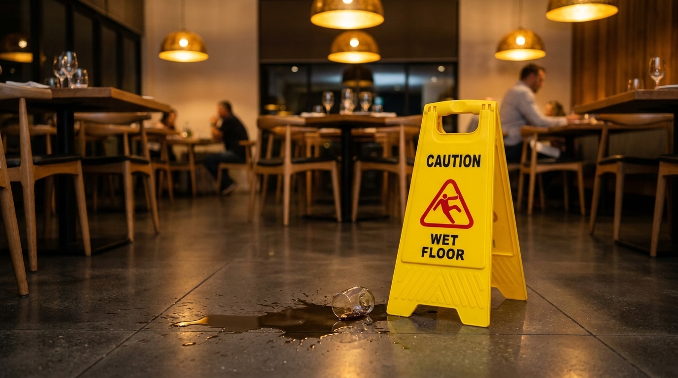 Un client qui glisse dans votre restaurant, et la responsabilité est engagée